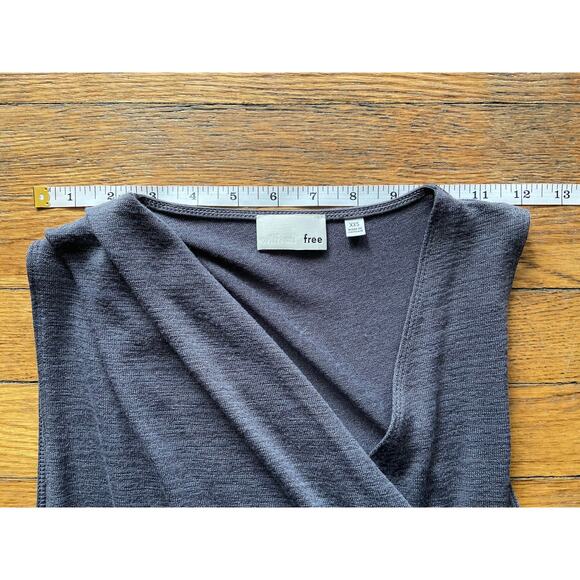 ARITZIA: WILFRED FREE Gray Knit Faux Wrap Dress sz XXS - Picture 10 of 11